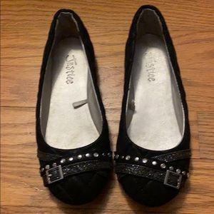 Justice Little girls black flats